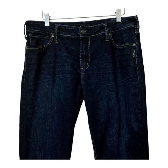 Silver Womens Size 33 Avery Straight Denim Raw Hem High Waist Jeans - Picture 2 of 6
